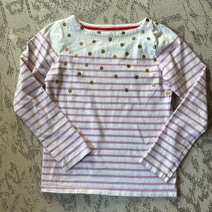 Boden striped top with gold dots